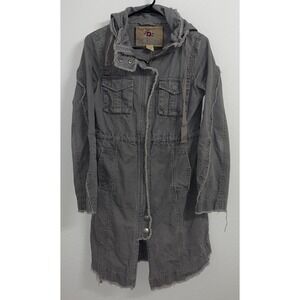 BB Dakota Y2K Grey Utility Jacket With Fur Hood Women's‎ Size S